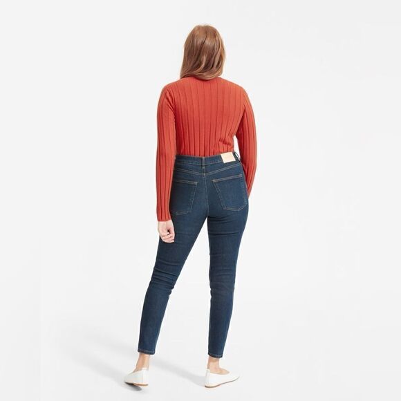 Everlane The Authentic Stretch High Skinny Ankle Jean Dark Blue Wash Size 23 New - Picture 4 of 13